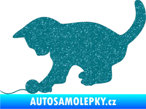 Samolepka Koťátko 001 levá Ultra Metalic tyrkysová