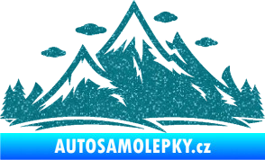 Samolepka Krajina hory 002 pravá Ultra Metalic tyrkysová