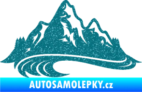 Samolepka Krajina hory 008 levá Ultra Metalic tyrkysová
