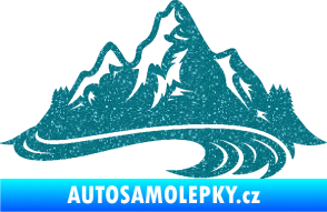 Samolepka Krajina hory 008 pravá Ultra Metalic tyrkysová