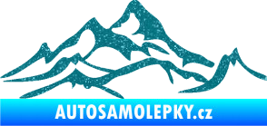 Samolepka Krajina hory 017 pravá Ultra Metalic tyrkysová