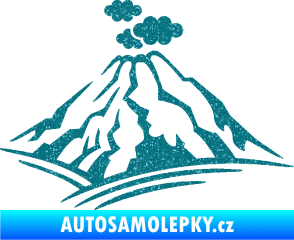 Samolepka Krajina hory 018 pravá Ultra Metalic tyrkysová