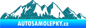 Samolepka Krajina hory 021 levá Ultra Metalic tyrkysová