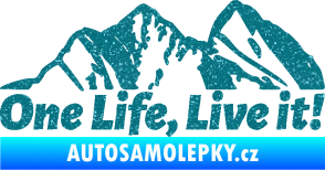 Samolepka Krajina hory 029 levá Ultra Metalic tyrkysová