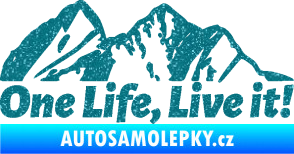 Samolepka Krajina hory 029 pravá Ultra Metalic tyrkysová