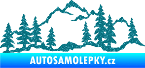 Samolepka Krajina hory 033 pravá Ultra Metalic tyrkysová