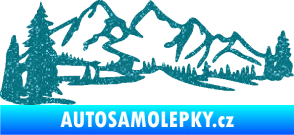 Samolepka Krajina hory 038 levá Ultra Metalic tyrkysová