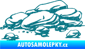 Samolepka Krajina kameny 001 Ultra Metalic tyrkysová