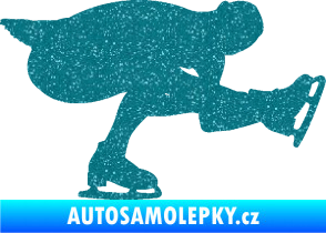 Samolepka Krasobruslení 007 pravá krasobruslařka Ultra Metalic tyrkysová