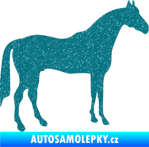 Samolepka Kůň 004 pravá Ultra Metalic tyrkysová