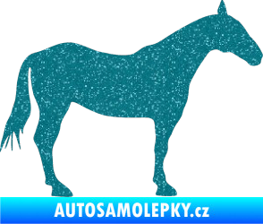 Samolepka Kůň 005 pravá Ultra Metalic tyrkysová