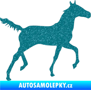 Samolepka Kůň 011 pravá Ultra Metalic tyrkysová