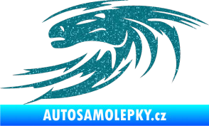 Samolepka Kůň 023 levá hlava s vlající hřívou Ultra Metalic tyrkysová