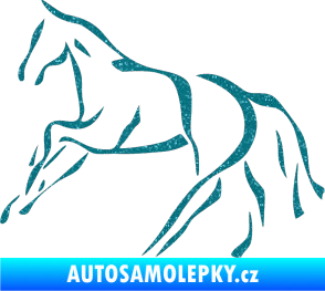 Samolepka Kůň 024 levá Ultra Metalic tyrkysová
