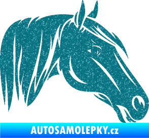 Samolepka Kůň 065 pravá hlava s hřívou Ultra Metalic tyrkysová