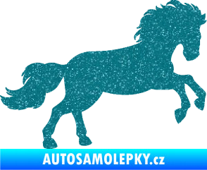 Samolepka Kůň 098 pravá běh Ultra Metalic tyrkysová