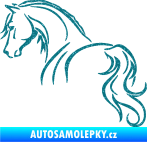 Samolepka Kůň 104 levá Ultra Metalic tyrkysová