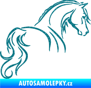 Samolepka Kůň 104 pravá Ultra Metalic tyrkysová