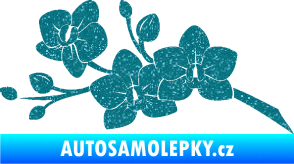 Samolepka Květina dekor 008 levá orchidej Ultra Metalic tyrkysová