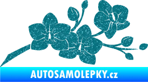 Samolepka Květina dekor 008 pravá orchidej Ultra Metalic tyrkysová