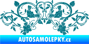 Samolepka Květina dekor 026 Ultra Metalic tyrkysová