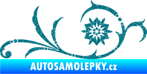 Samolepka Květina dekor 040 pravá Ultra Metalic tyrkysová