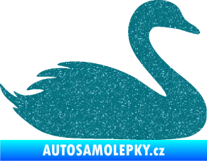 Samolepka Labuť 001 pravá Ultra Metalic tyrkysová