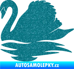 Samolepka Labuť 003 levá Ultra Metalic tyrkysová