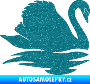 Samolepka Labuť 003 pravá Ultra Metalic tyrkysová