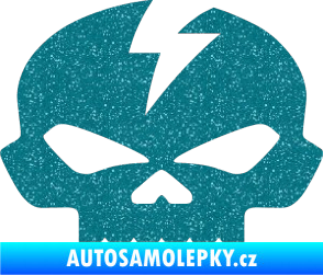 Samolepka Lebka 001 levá Ultra Metalic tyrkysová