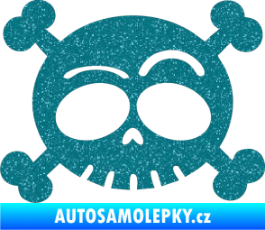 Samolepka Lebka 003 levá Ultra Metalic tyrkysová