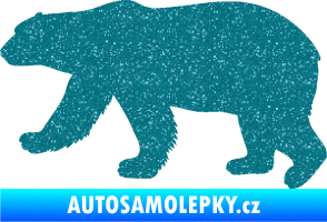 Samolepka Lední medvěd 002 levá Ultra Metalic tyrkysová
