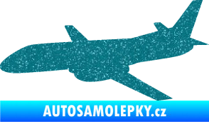 Samolepka Letadlo 004 levá Ultra Metalic tyrkysová