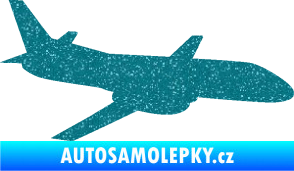 Samolepka Letadlo 004 pravá Ultra Metalic tyrkysová
