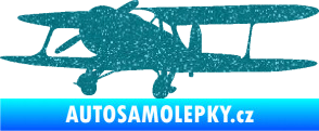 Samolepka Letadlo 006 levá Ultra Metalic tyrkysová