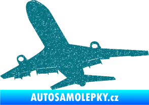 Samolepka Letadlo 007 levá Ultra Metalic tyrkysová