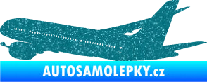 Samolepka Letadlo 009 levá Ultra Metalic tyrkysová