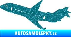 Samolepka Letadlo 013 levá Ultra Metalic tyrkysová