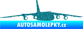Samolepka Letadlo 015 pravá Ultra Metalic tyrkysová