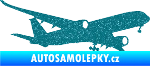 Samolepka Letadlo 017 pravá Airbus A 350 Ultra Metalic tyrkysová