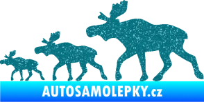 Samolepka Losí rodinka levá Ultra Metalic tyrkysová