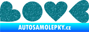 Samolepka Love skládaný nápis Ultra Metalic tyrkysová