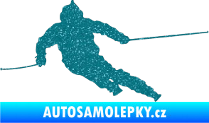 Samolepka Lyžař 015 levá Ultra Metalic tyrkysová