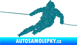 Samolepka Lyžař 015 pravá Ultra Metalic tyrkysová