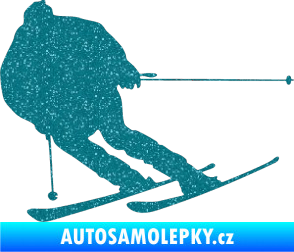 Samolepka Lyžař 019 levá Ultra Metalic tyrkysová