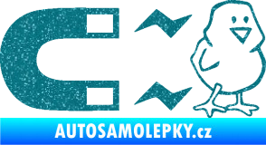 Samolepka Magnet na ptáky pravá Ultra Metalic tyrkysová