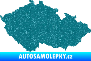 Samolepka Mapa České republiky 001  Ultra Metalic tyrkysová