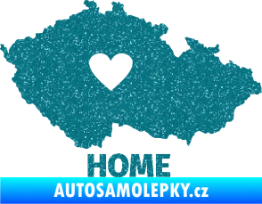 Samolepka Mapa České republiky 004 home Ultra Metalic tyrkysová