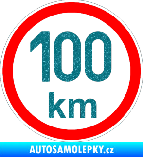 Samolepka Maximální rychlost 100km - nejvyšší konstrukční rychlost Ultra Metalic tyrkysová