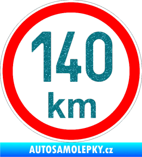 Samolepka Maximální rychlost 140km - nejvyšší konstrukční rychlost Ultra Metalic tyrkysová
